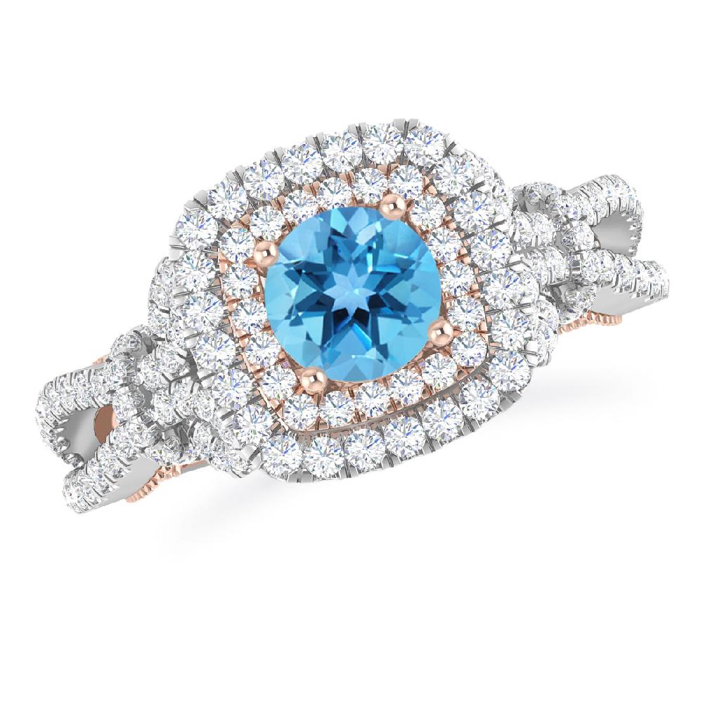 White Gold - Blue Topaz