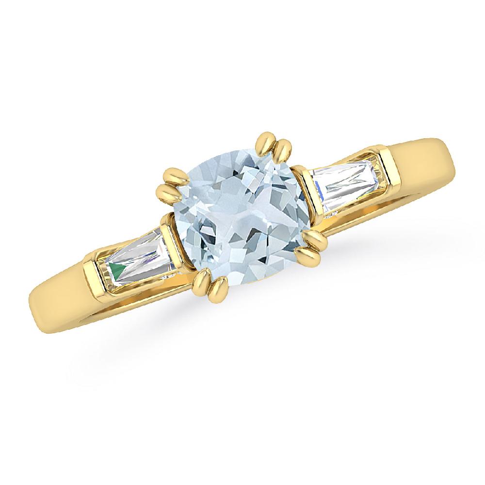 Yellow Gold - Aquamarine