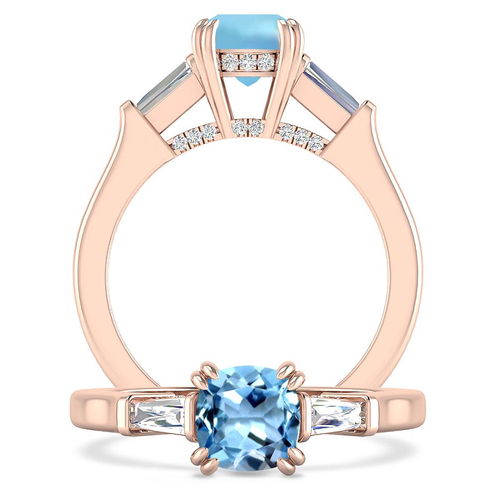 Rose Gold - Aquamarine