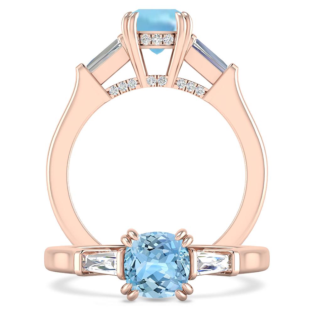 Rose Gold - Aquamarine