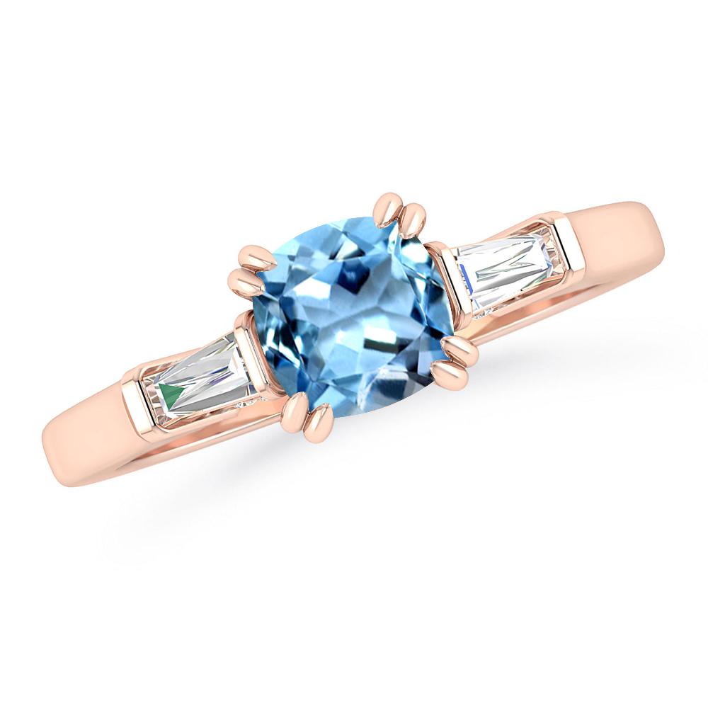 Rose Gold - Aquamarine