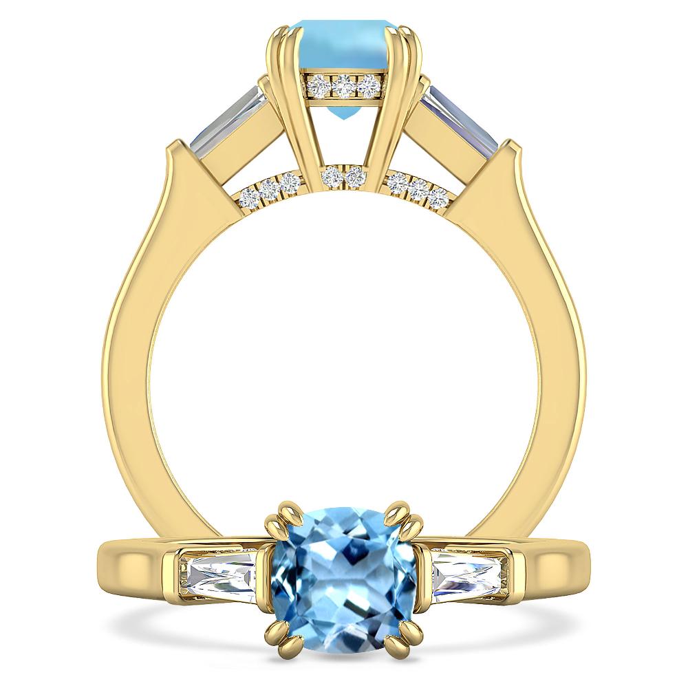 Yellow Gold - Aquamarine