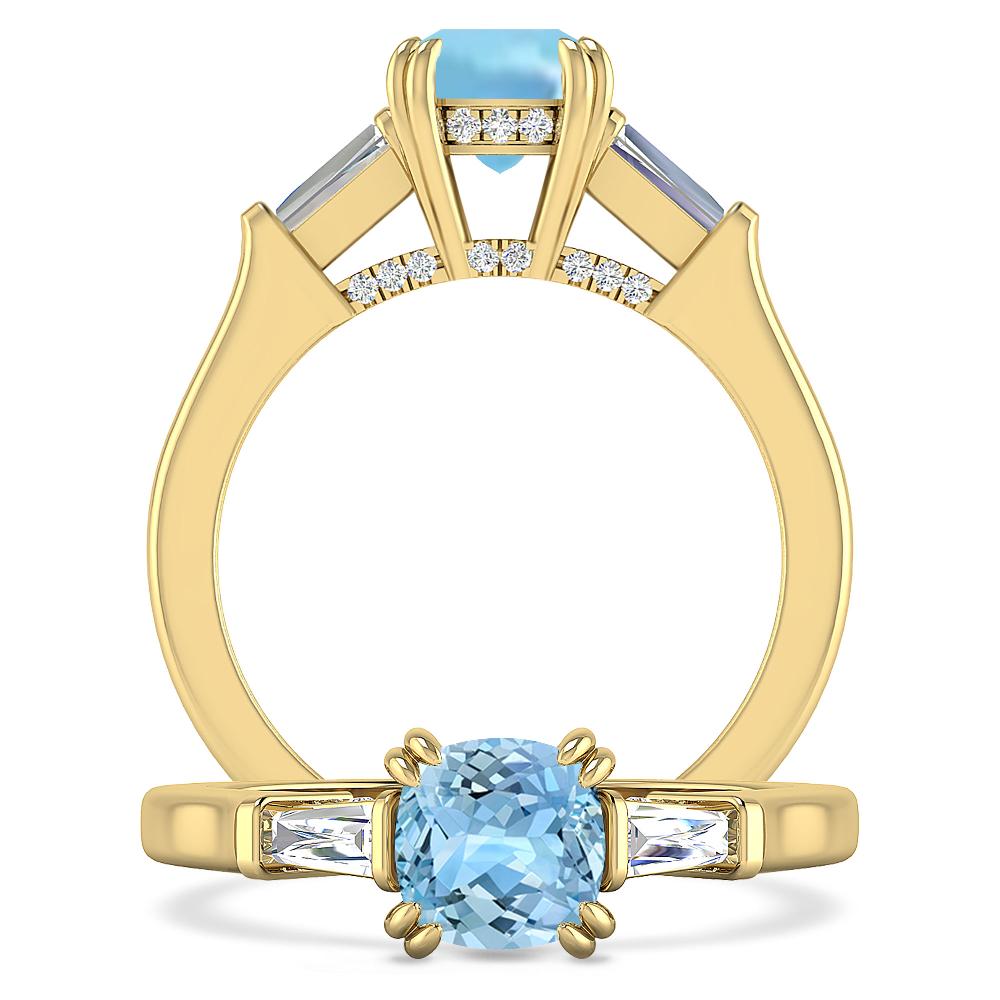 Yellow Gold - Aquamarine