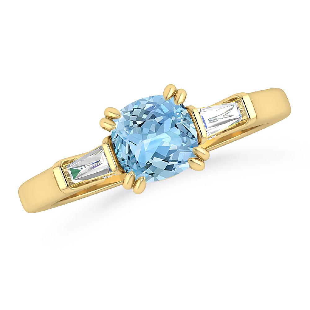 Yellow Gold - Aquamarine