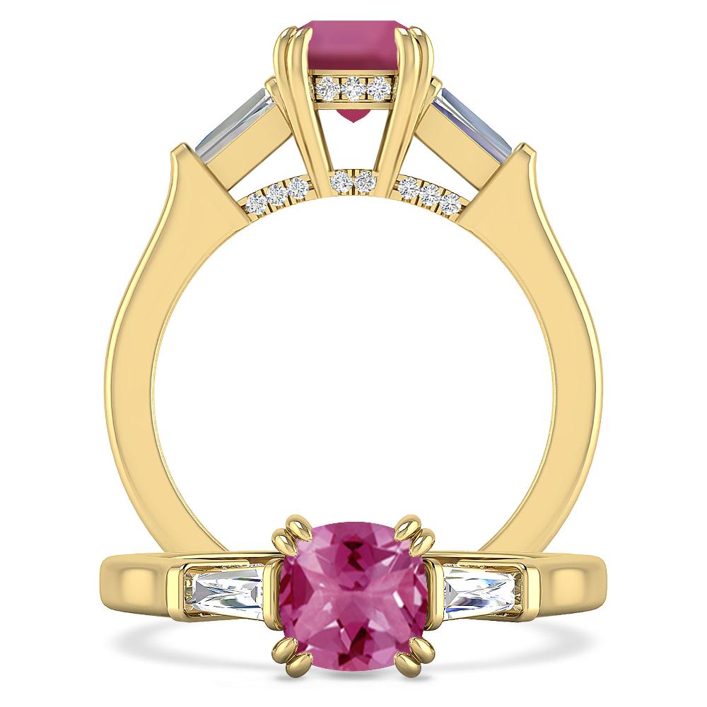 Yellow Gold - Pink Tourmaline