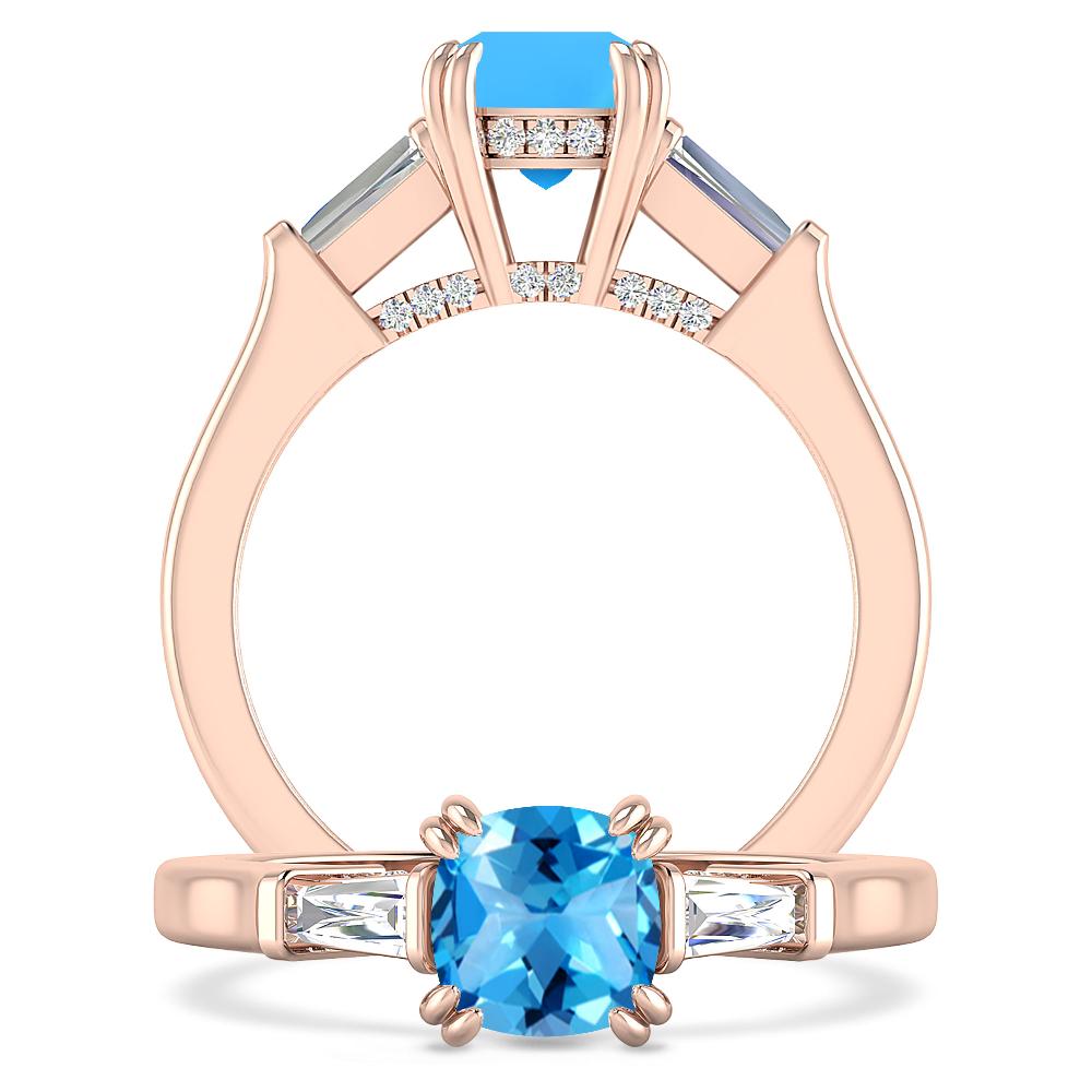 Rose Gold - Blue Topaz