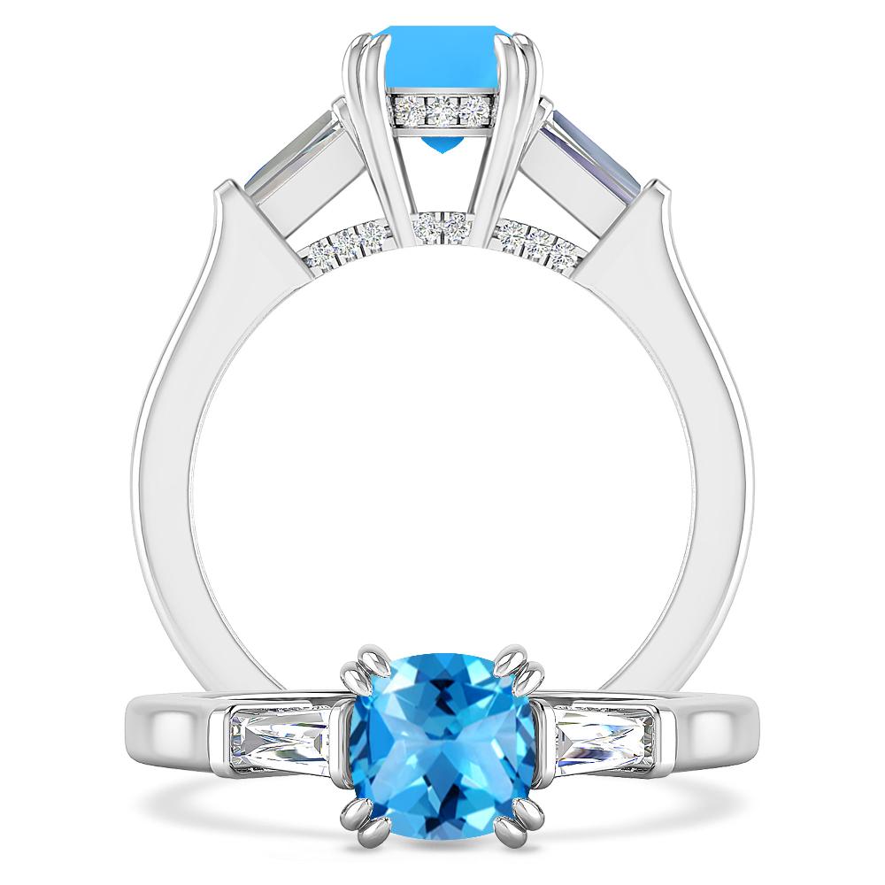 White Gold - Blue Topaz