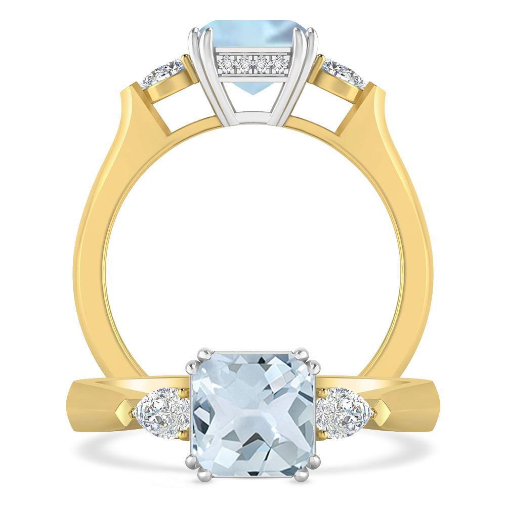 Yellow Gold - Aquamarine