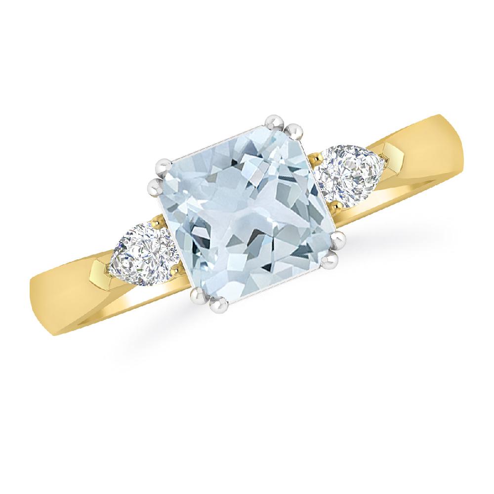 Yellow Gold - Aquamarine