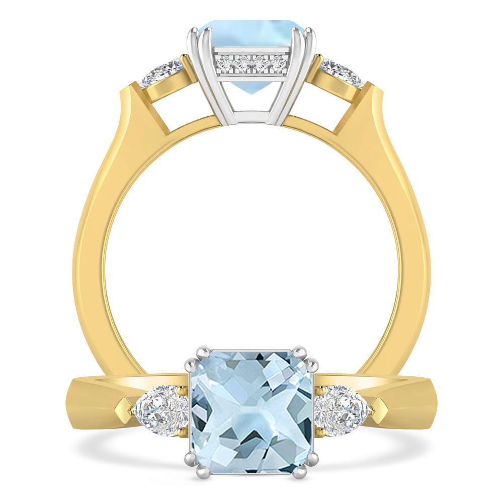 Yellow Gold - Aquamarine