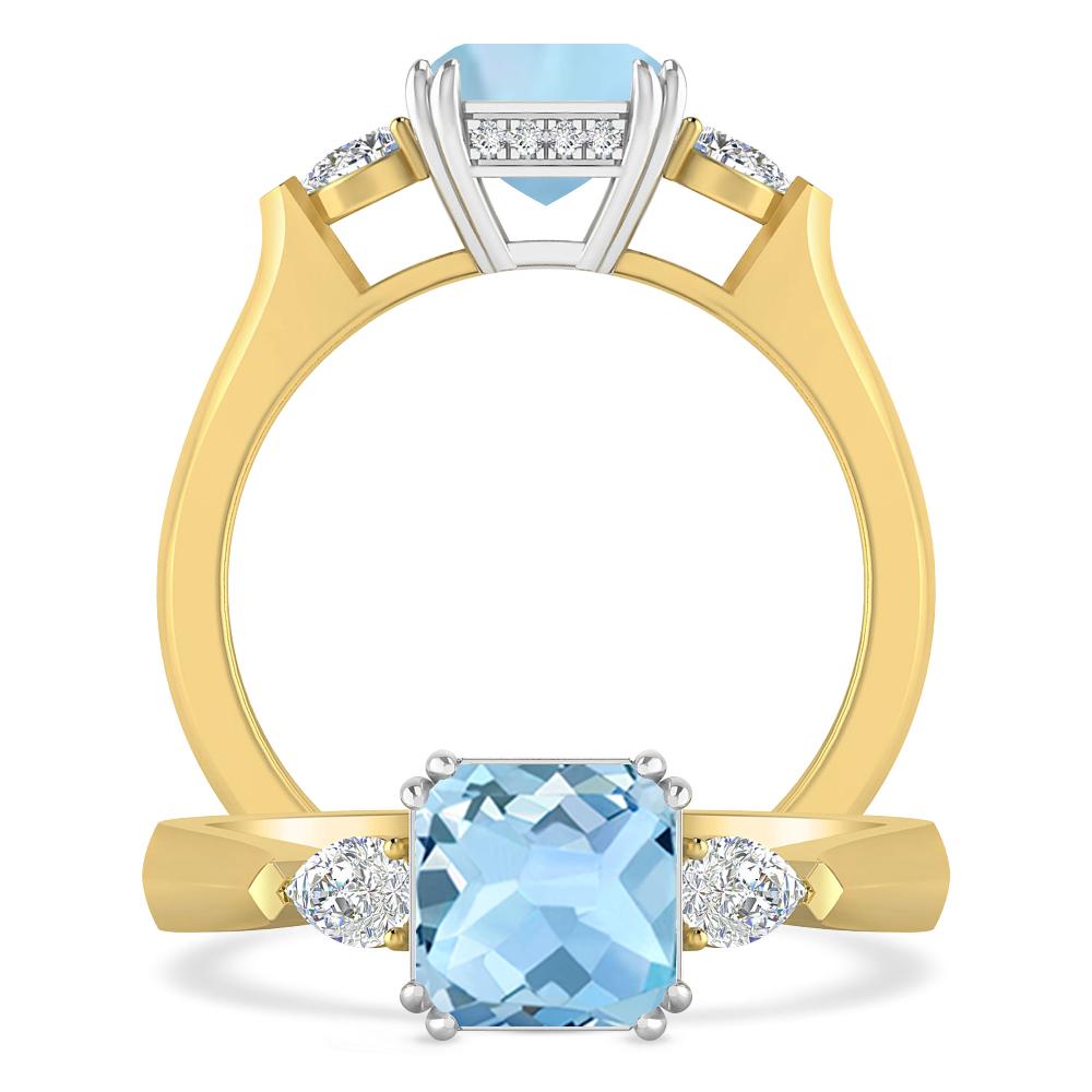 Yellow Gold - Aquamarine