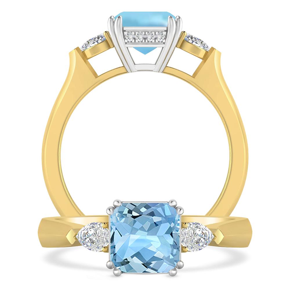 Yellow Gold - Aquamarine