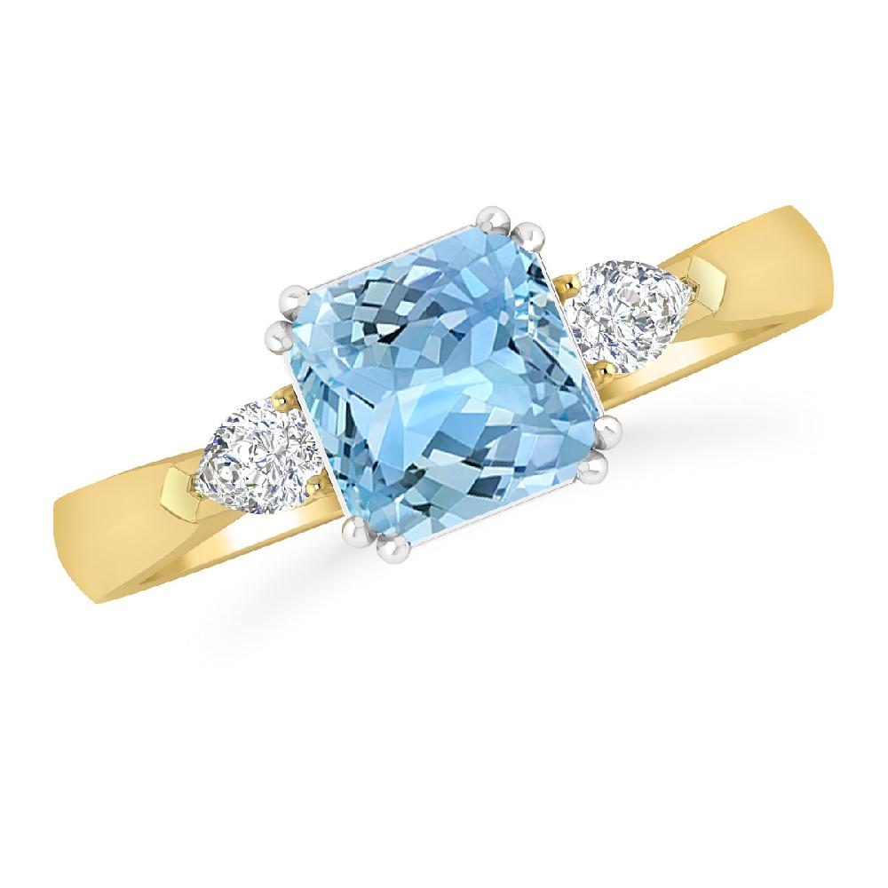 Yellow Gold - Aquamarine