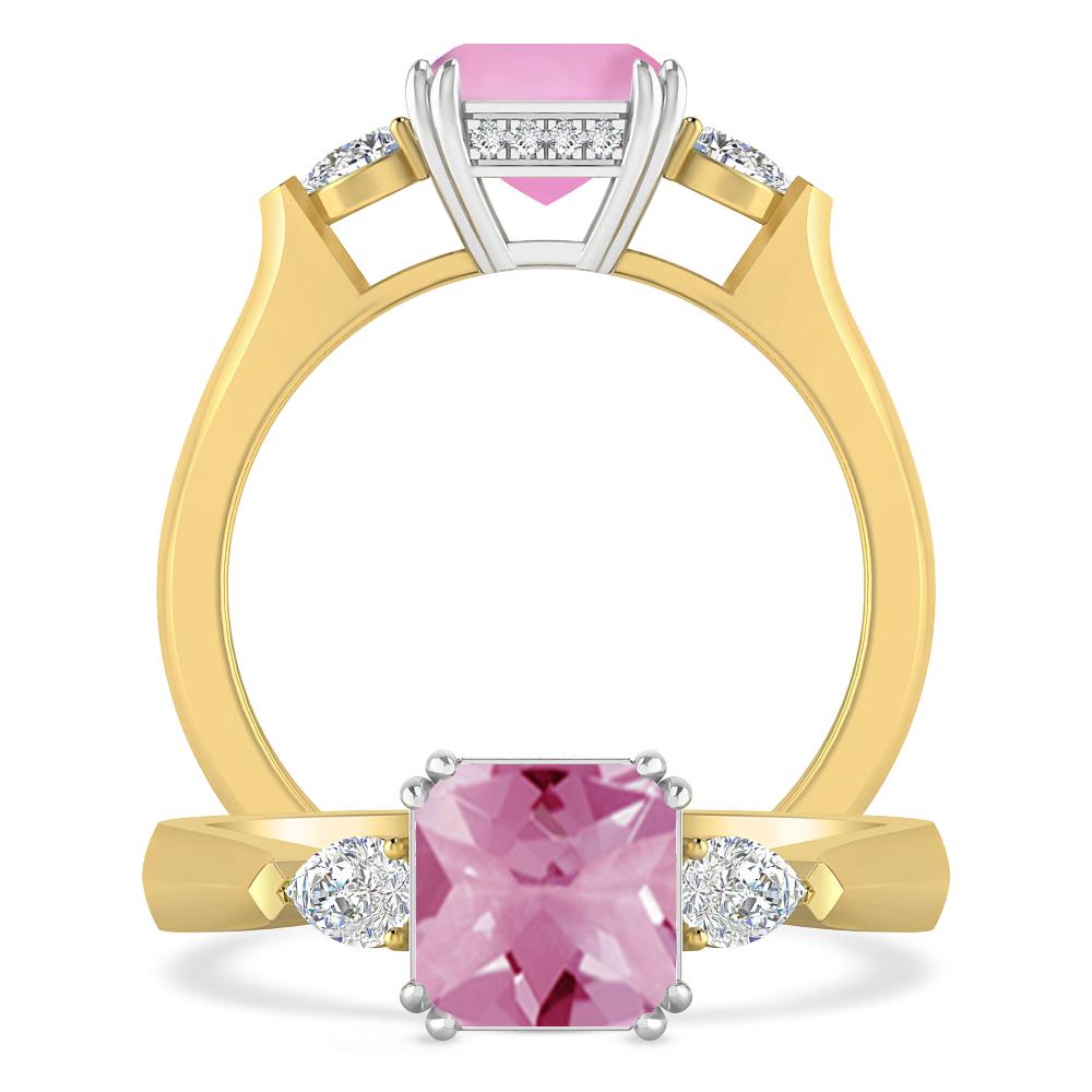 Yellow Gold - Pink Tourmaline