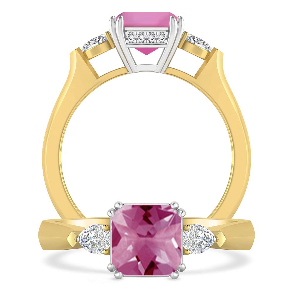 Yellow Gold - Pink Tourmaline