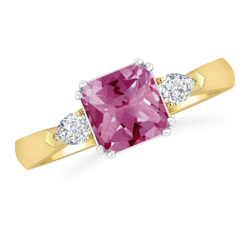 Yellow Gold - Pink Tourmaline