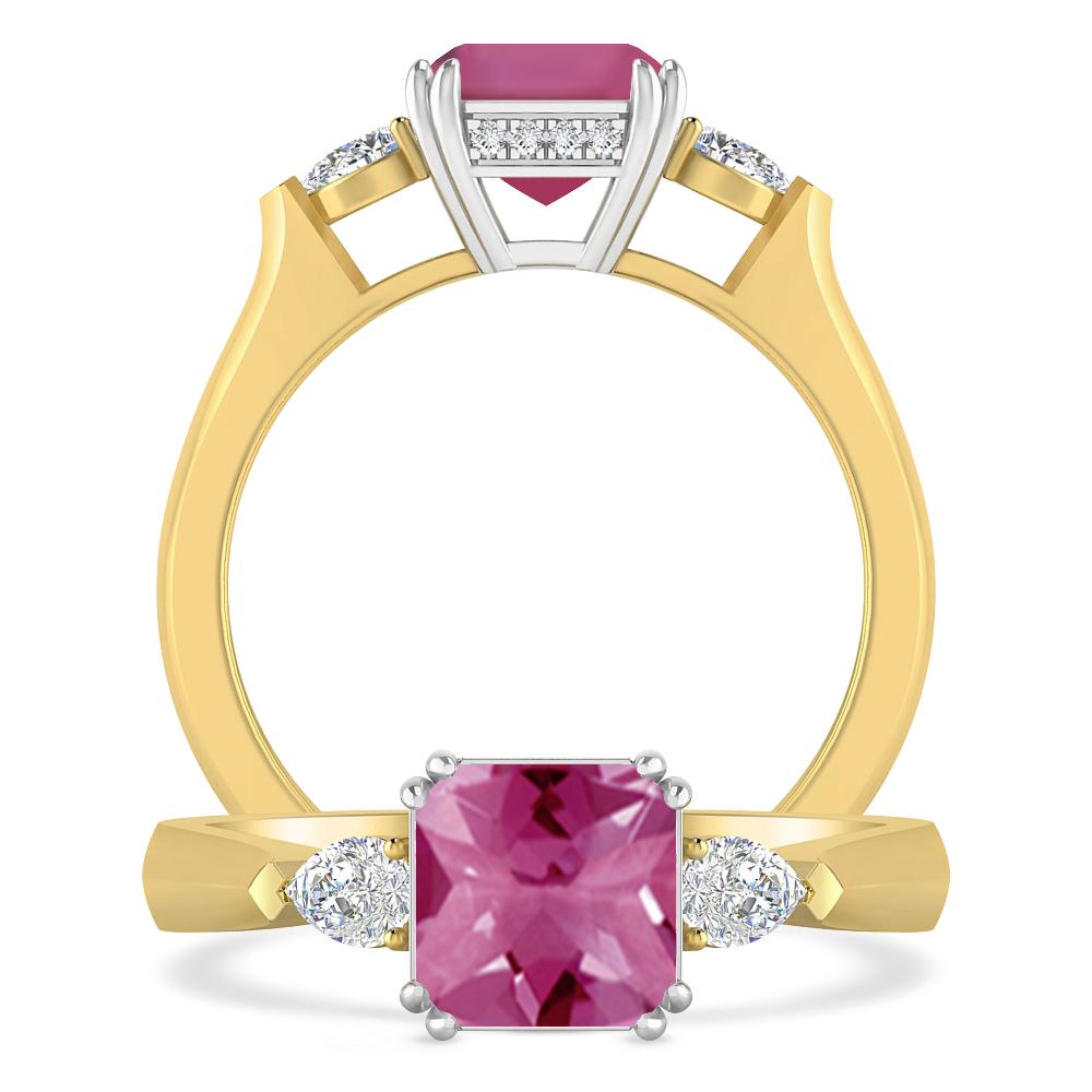 Yellow Gold - Pink Tourmaline