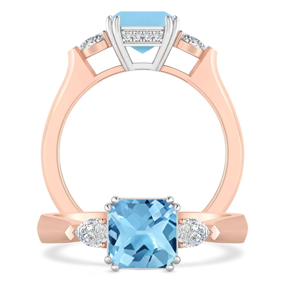 Rose Gold - Blue Topaz