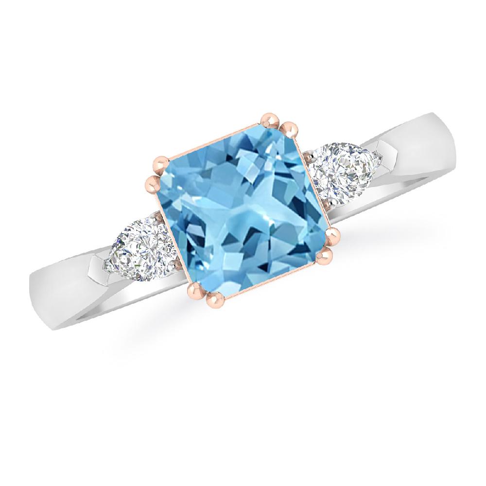 White Gold - Blue Topaz