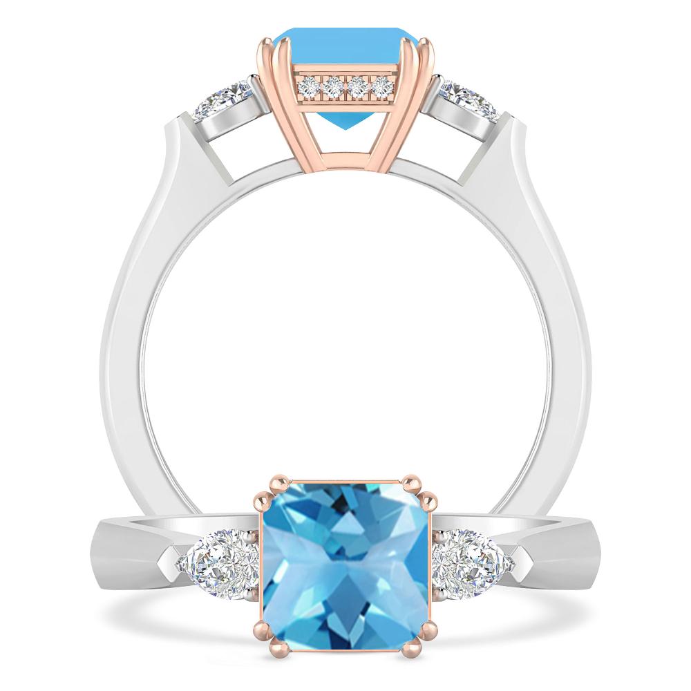 White Gold - Blue Topaz