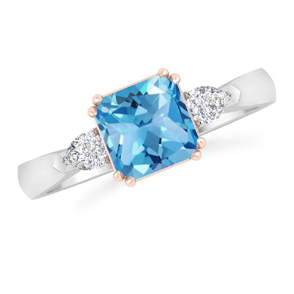 White Gold - Blue Topaz