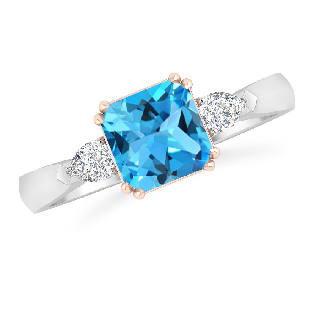 White Gold - Blue Topaz