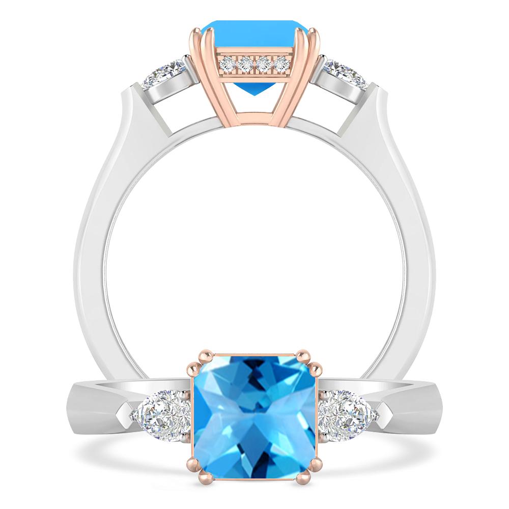 White Gold - Blue Topaz