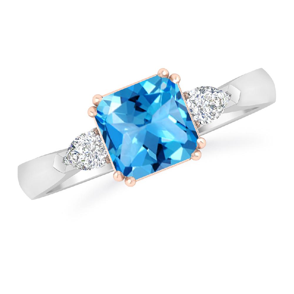 White Gold - Blue Topaz