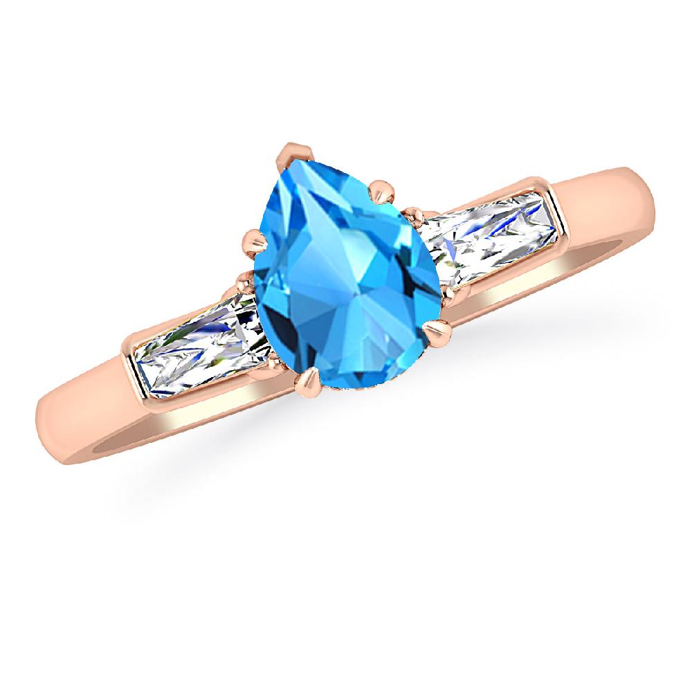 Rose Gold - Blue Topaz