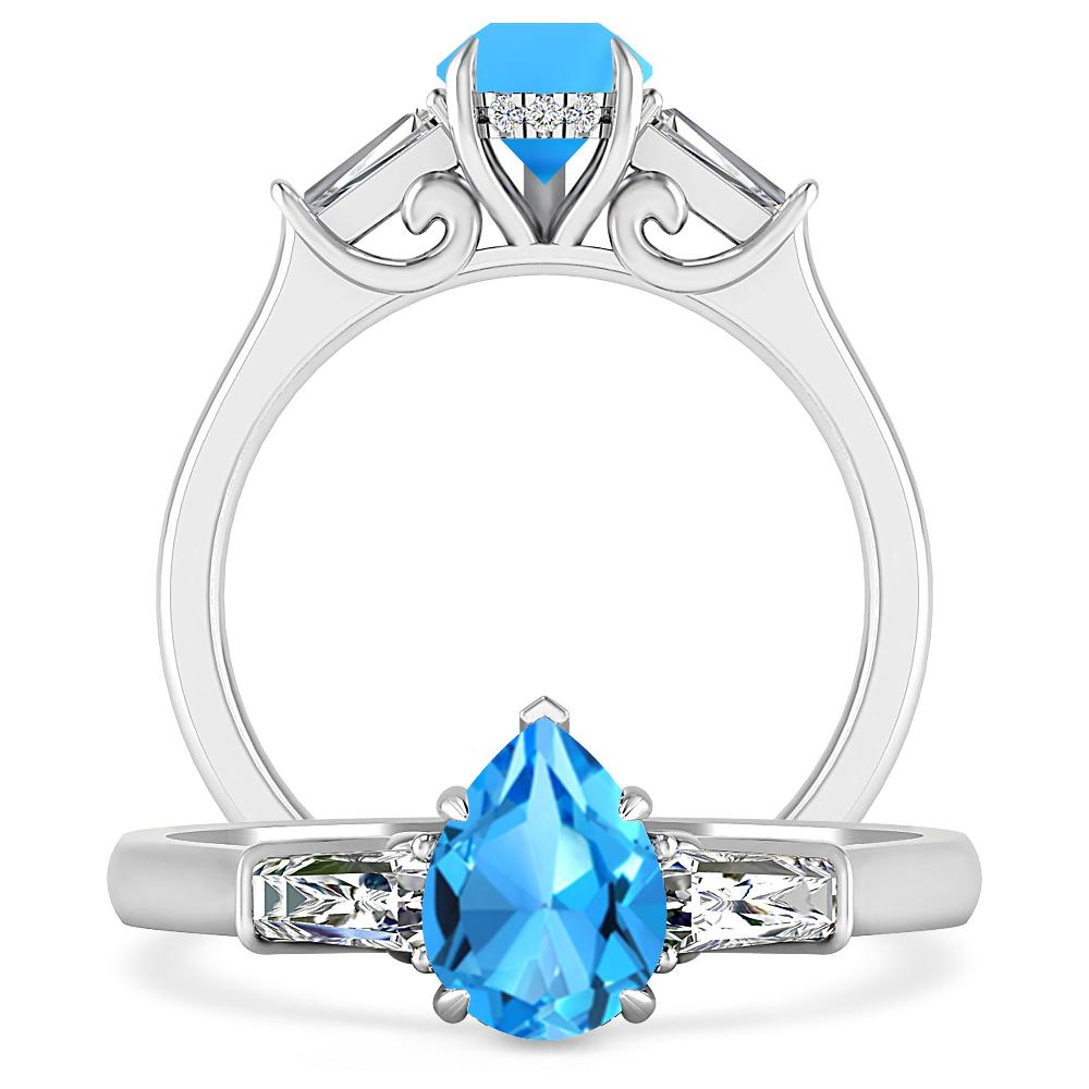 White Gold - Blue Topaz