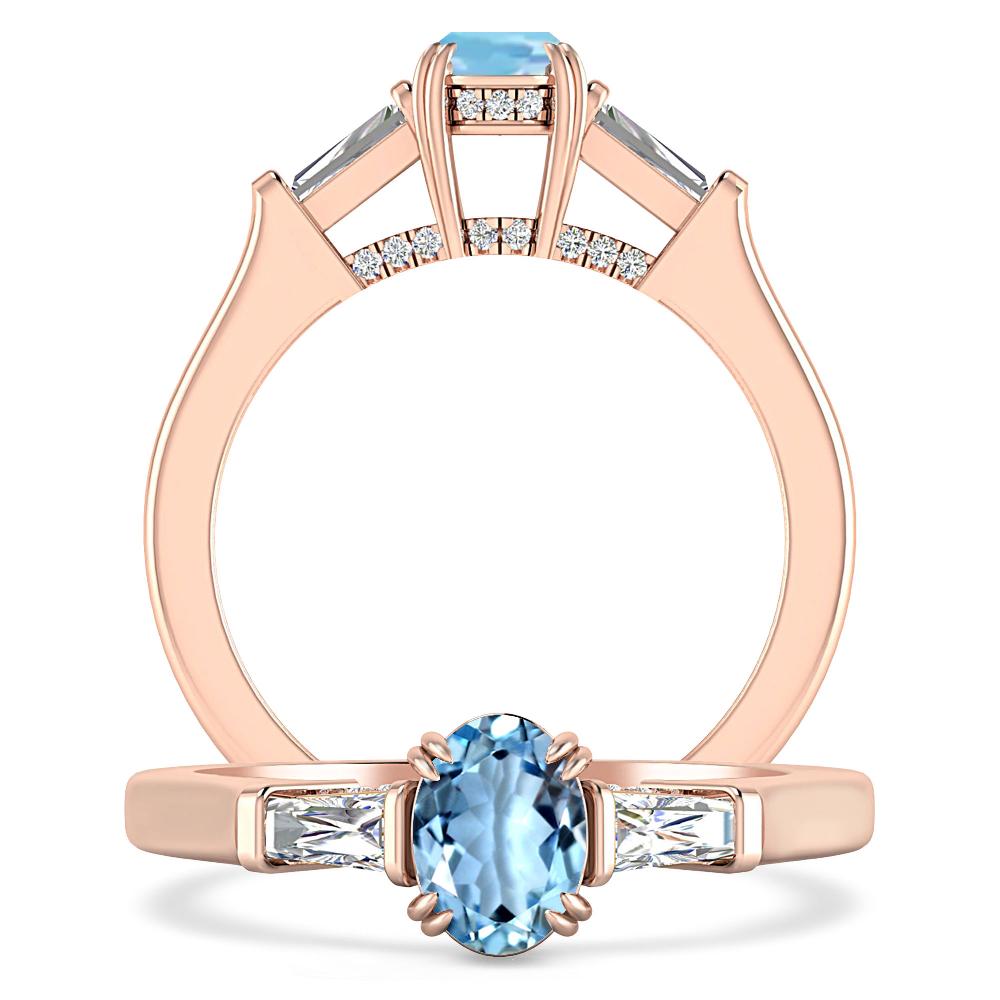 Rose Gold - Aquamarine