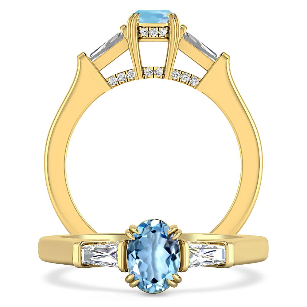 Yellow Gold - Aquamarine