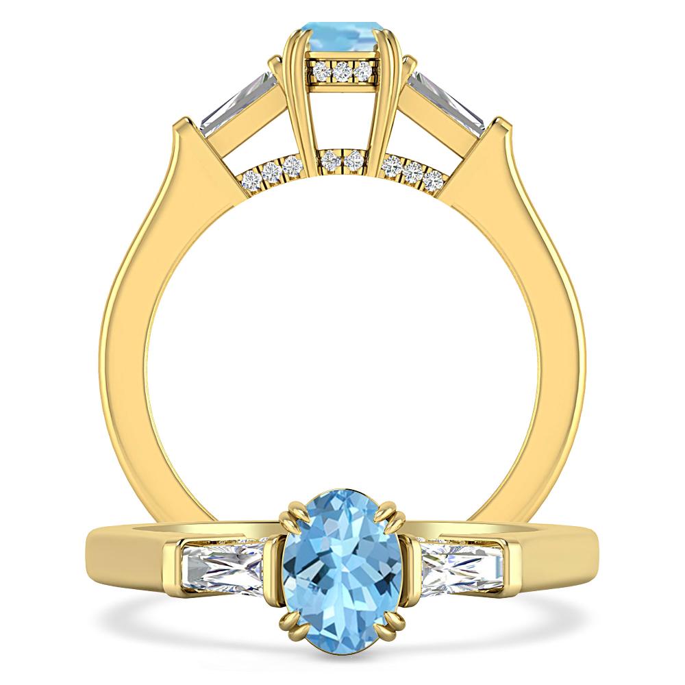 Yellow Gold - Aquamarine