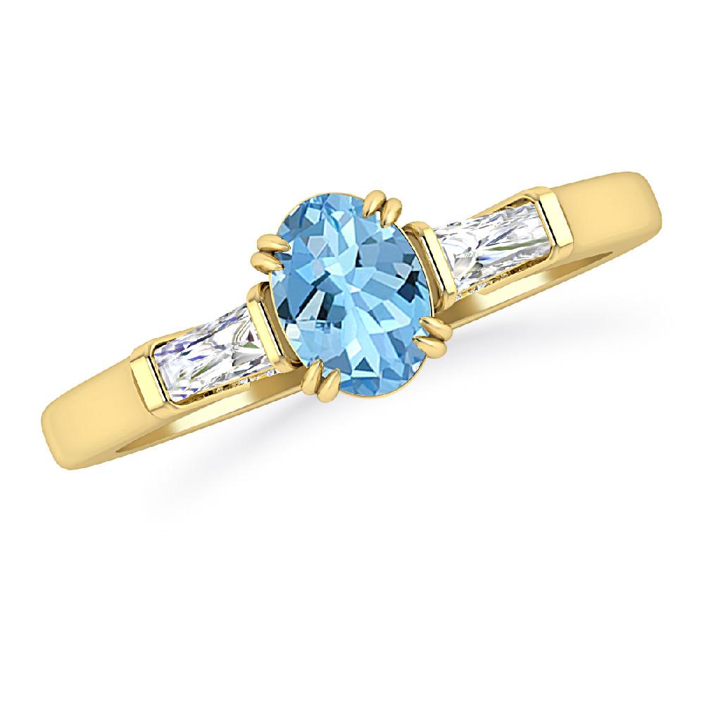 Yellow Gold - Aquamarine