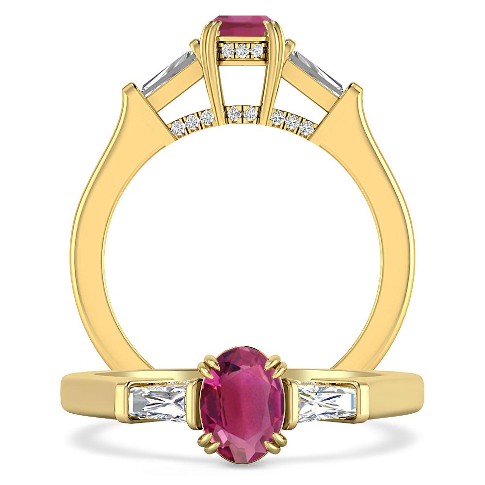 Yellow Gold - Pink Tourmaline