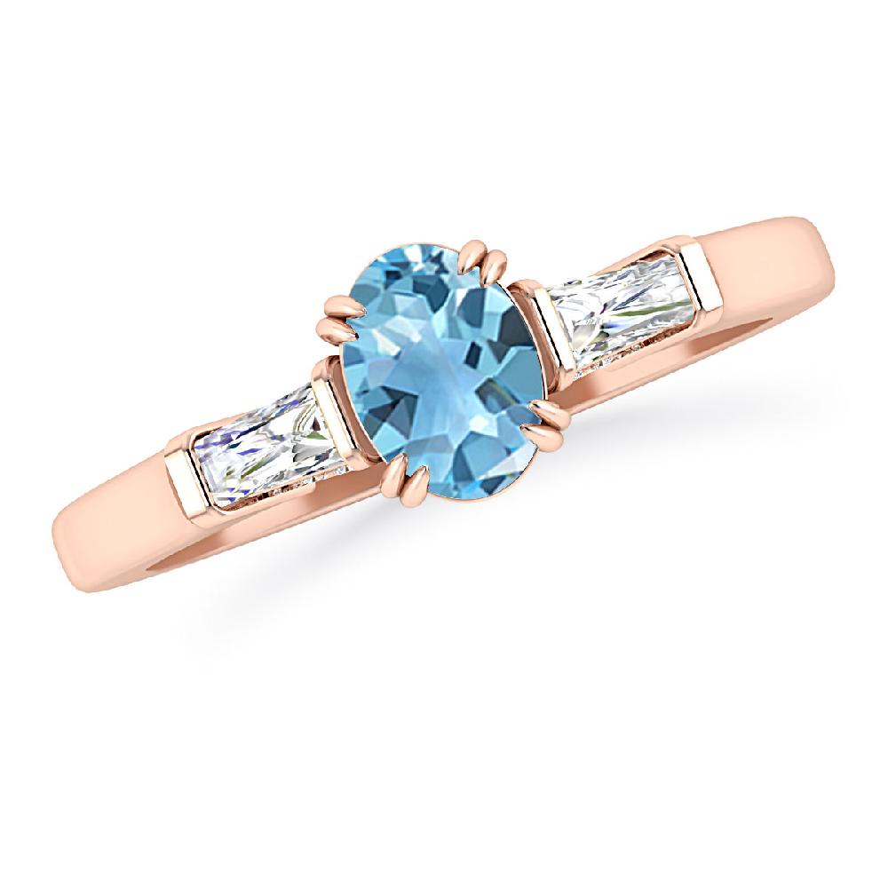 Rose Gold - Blue Topaz