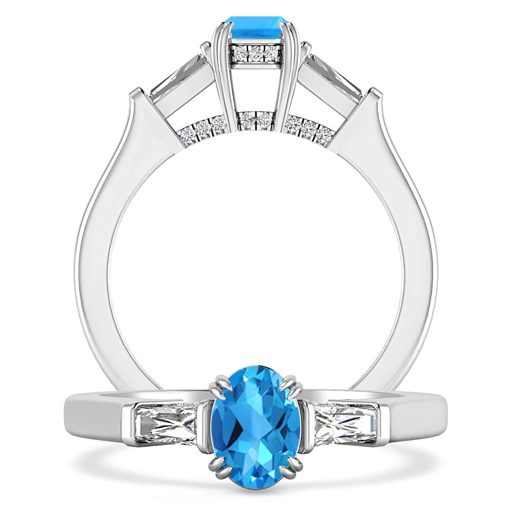 White Gold - Blue Topaz