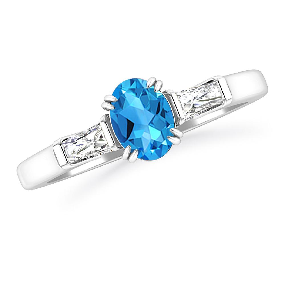 White Gold - Blue Topaz