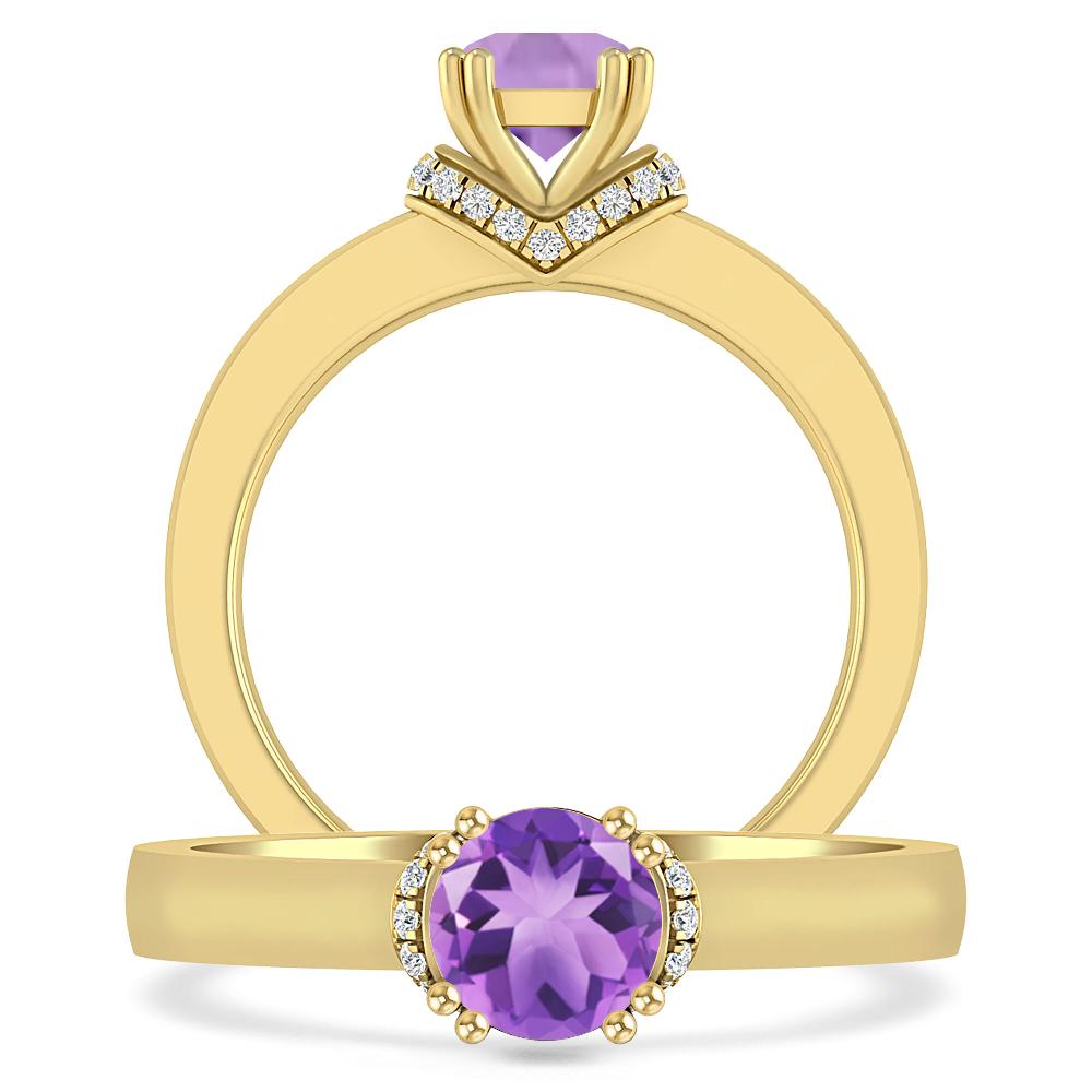 Yellow Gold - Amethyst