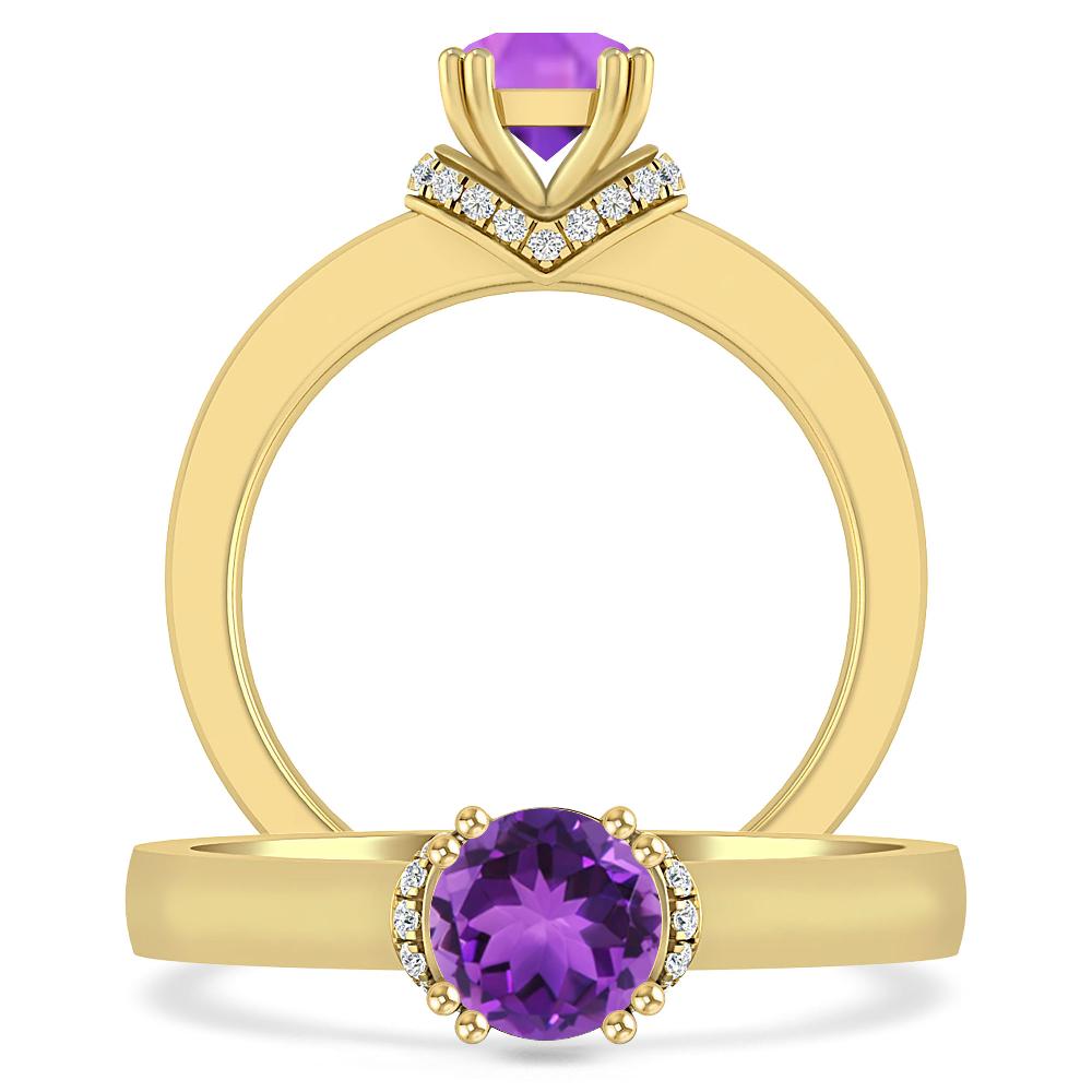 Yellow Gold - Amethyst