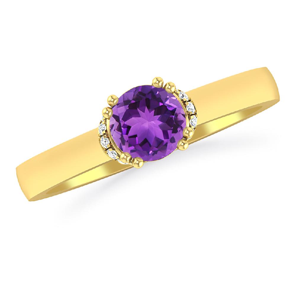 Yellow Gold - Amethyst