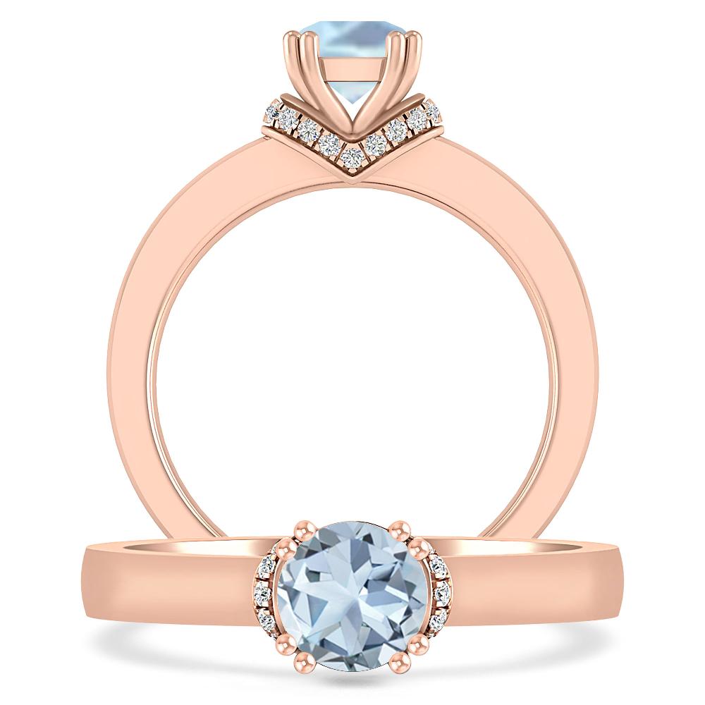 Rose Gold - Aquamarine