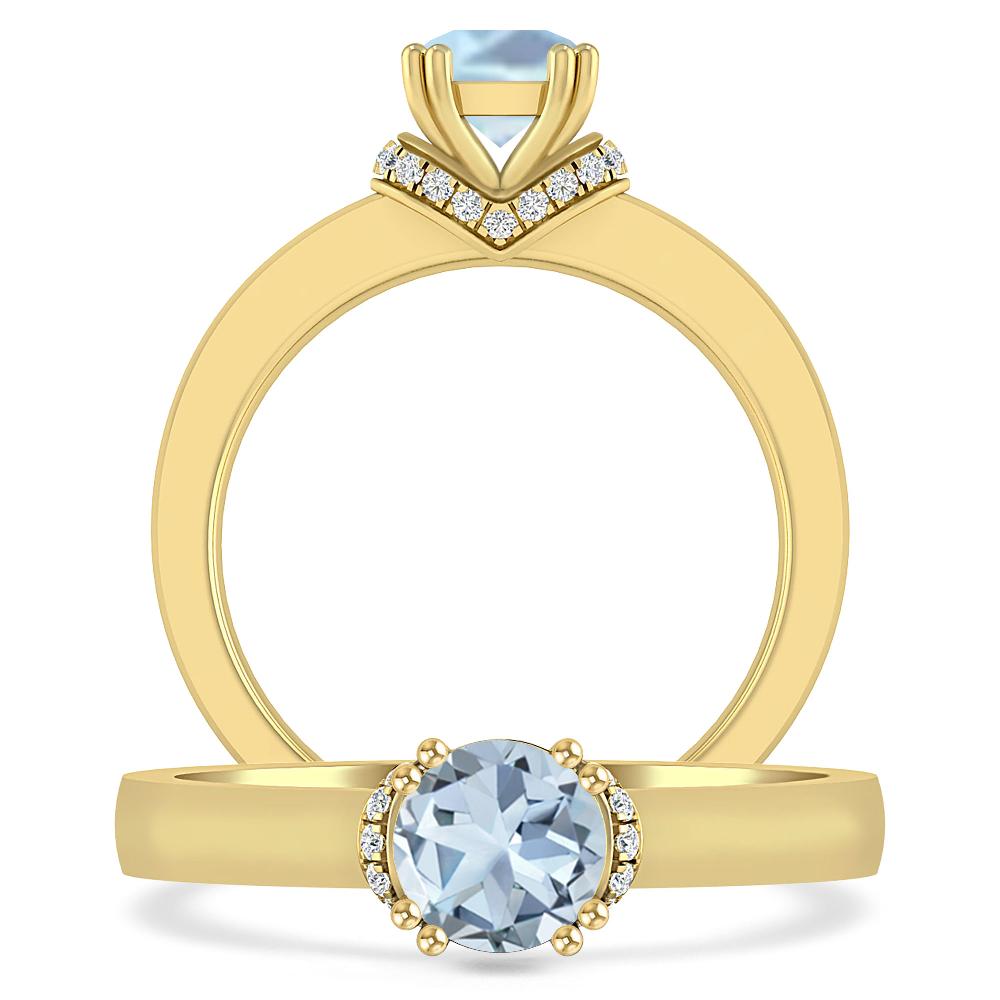 Yellow Gold - Aquamarine