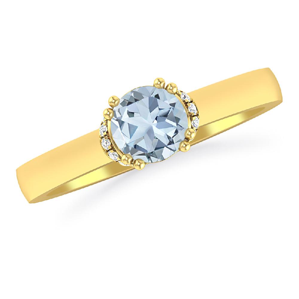 Yellow Gold - Aquamarine