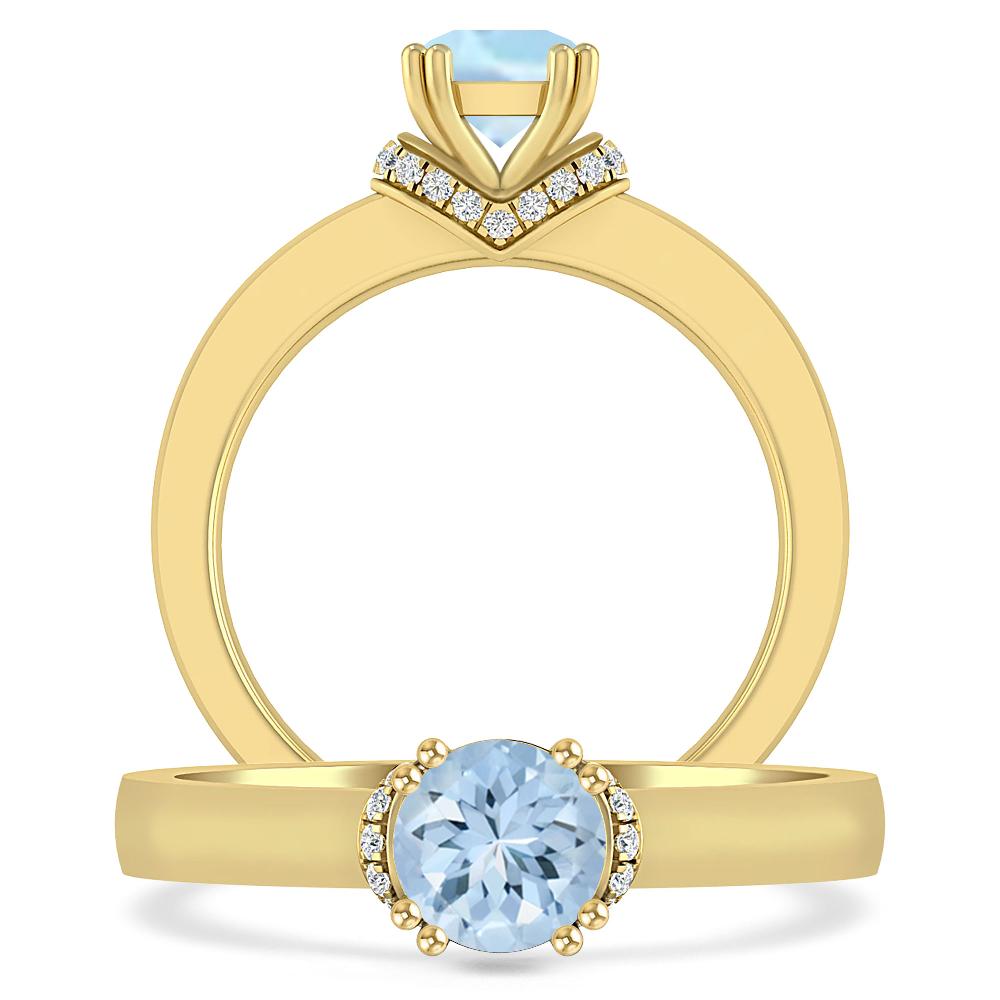 Yellow Gold - Aquamarine