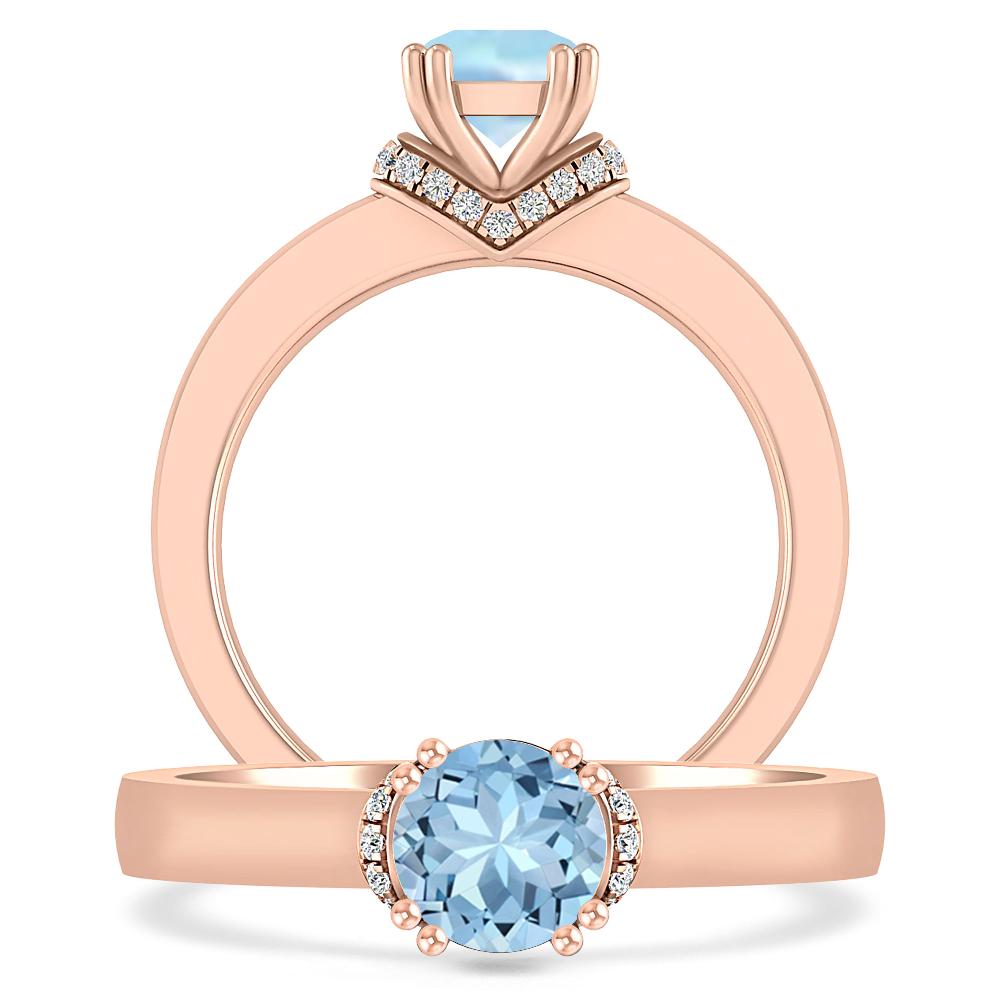 Rose Gold - Aquamarine