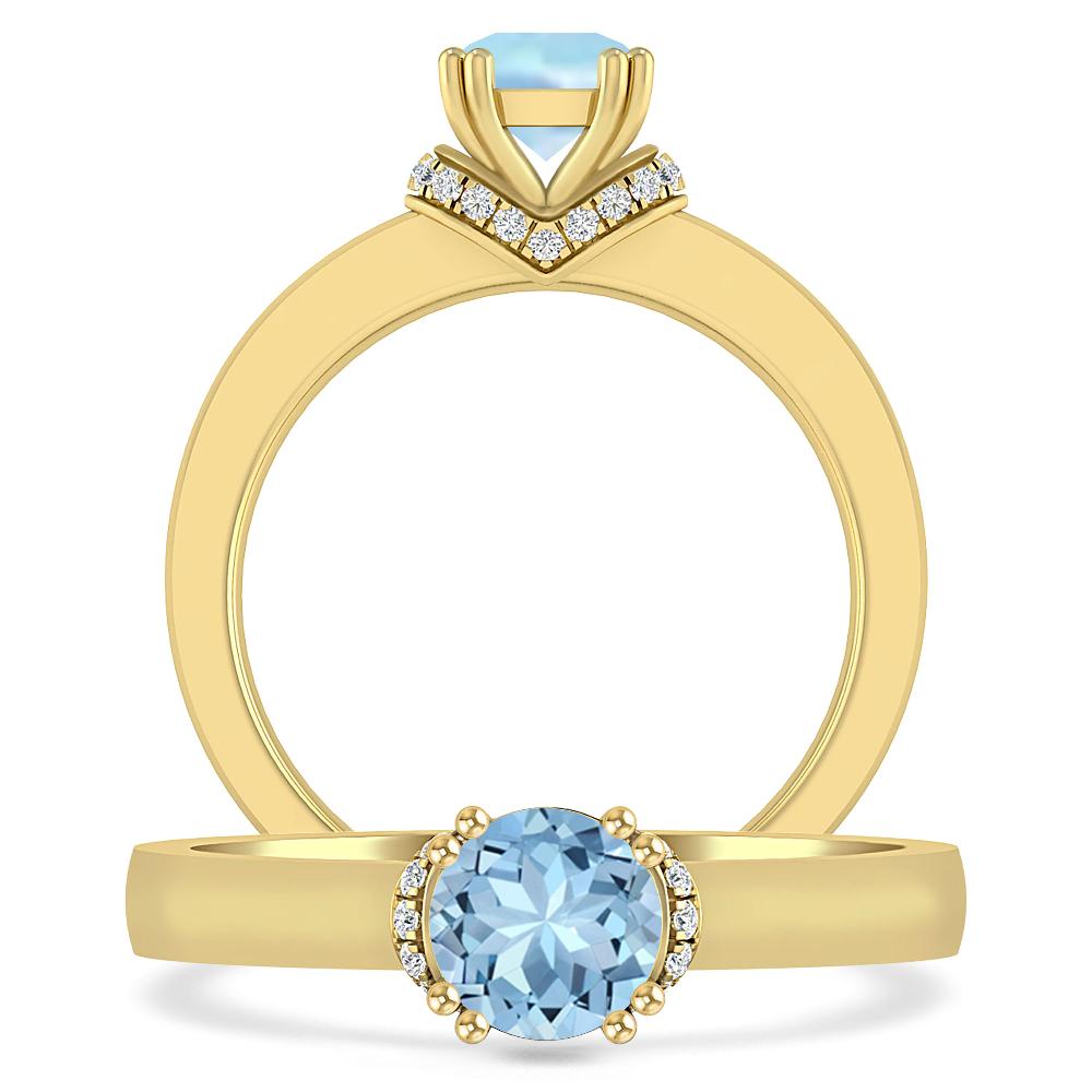 Yellow Gold - Aquamarine