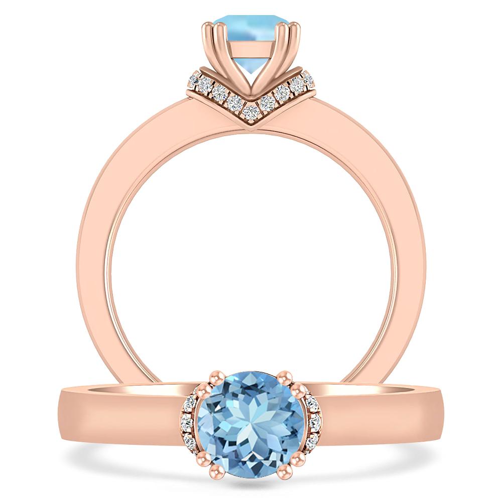 Rose Gold - Aquamarine