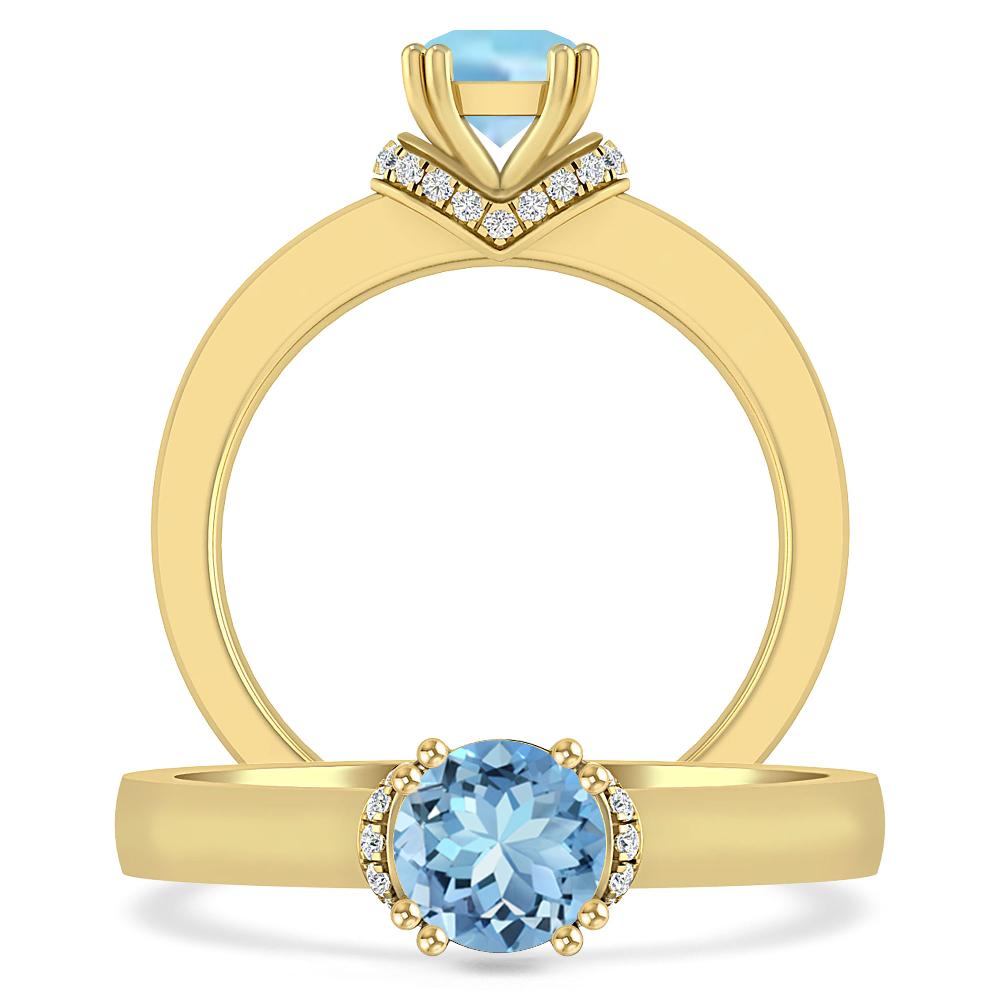 Yellow Gold - Aquamarine