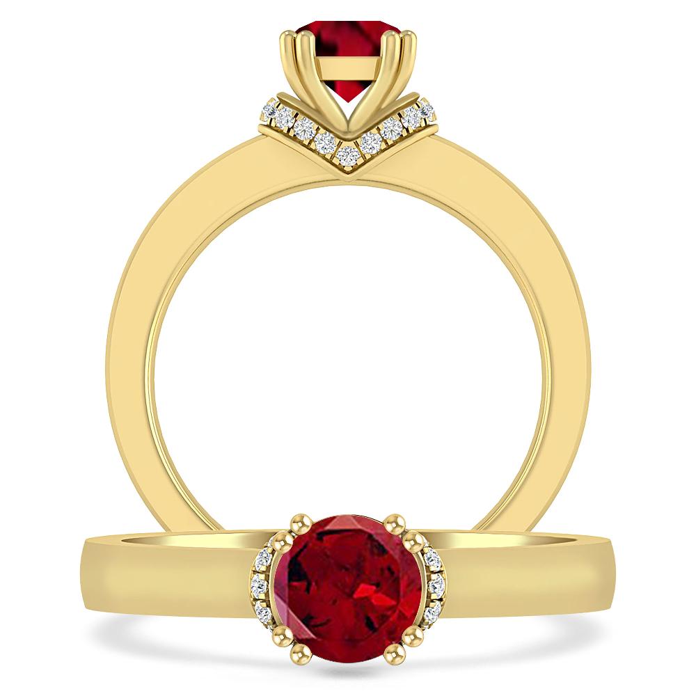 Yellow Gold - Garnet